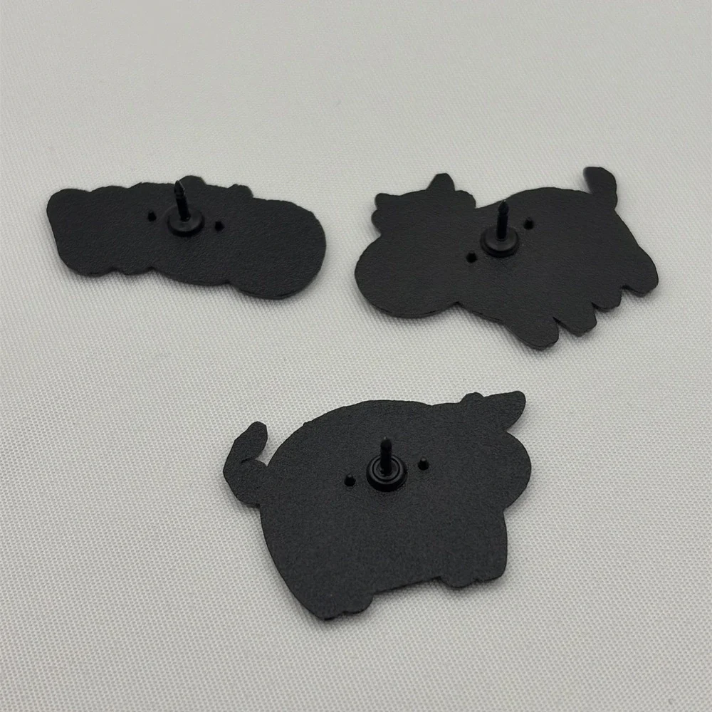 Lot‎ Of 3 Cute Cartoon Cow Harvest Moon Style Lapel Hat Pins